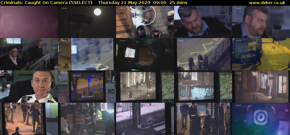 Criminals: Caught On Camera (5SELECT) Thursday 21 May 2020 09:00 - 09:25