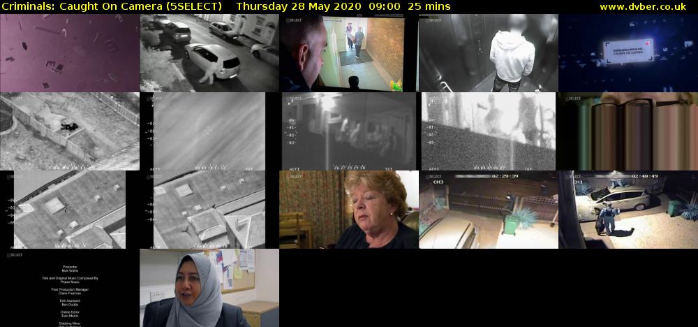 Criminals: Caught On Camera (5SELECT) Thursday 28 May 2020 09:00 - 09:25