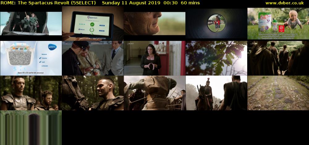 ROME: The Spartacus Revolt (5SELECT) Sunday 11 August 2019 00:30 - 01:30