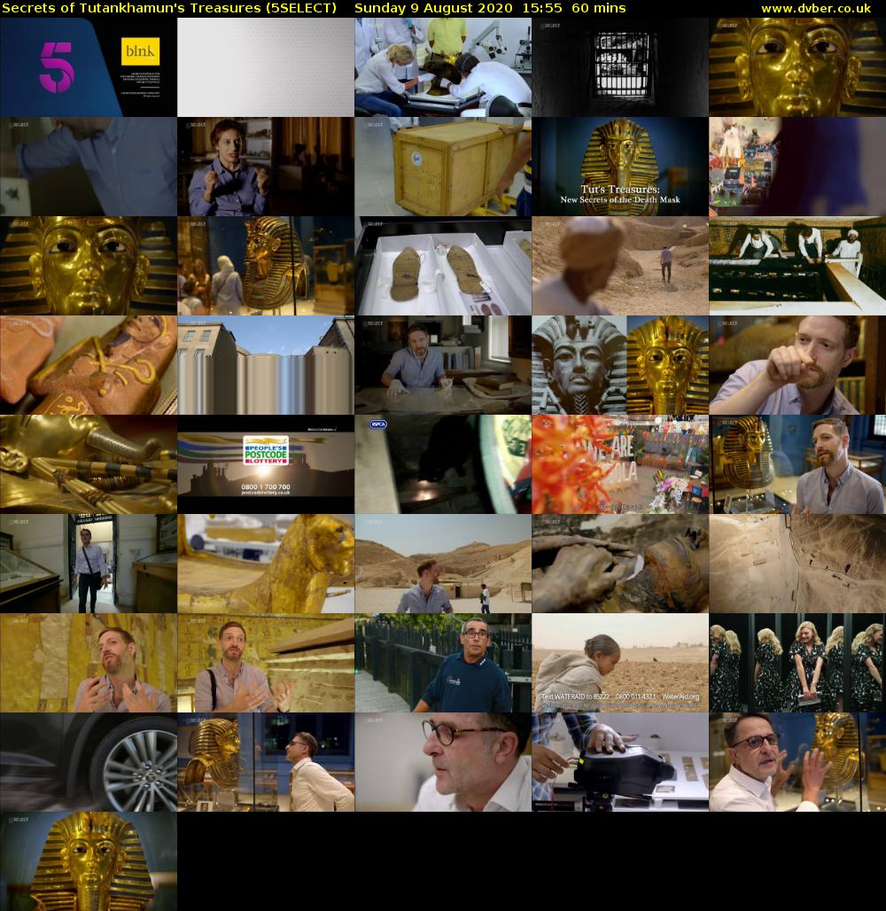 Secrets of Tutankhamun's Treasures (5SELECT) Sunday 9 August 2020 15:55 - 16:55