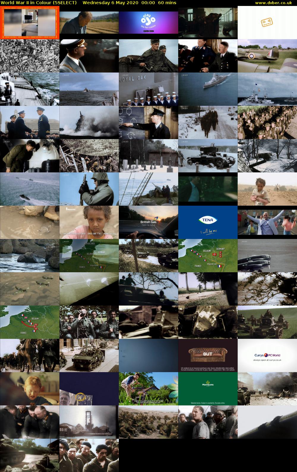 World War II in Colour (5SELECT) Wednesday 6 May 2020 00:00 - 01:00