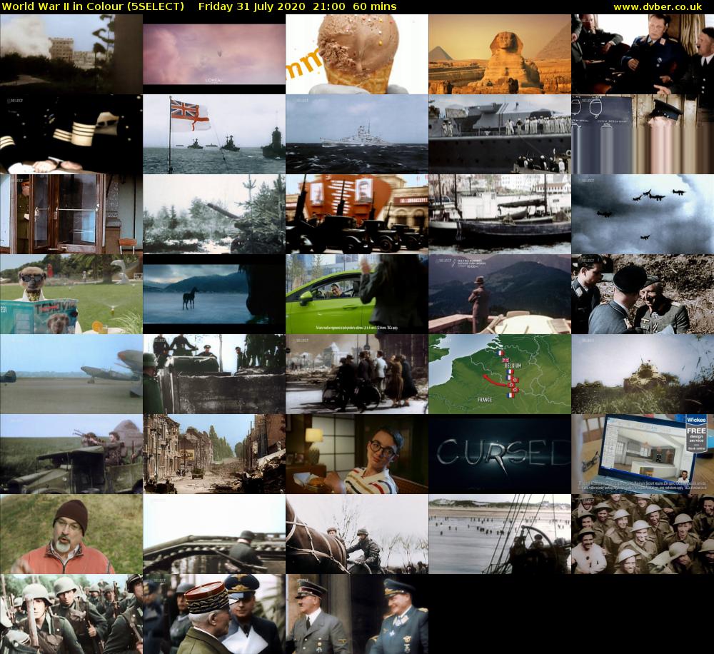 World War II in Colour (5SELECT) Friday 31 July 2020 21:00 - 22:00