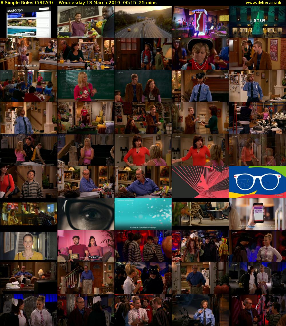 8 Simple Rules (5STAR) Wednesday 13 March 2019 00:15 - 00:40