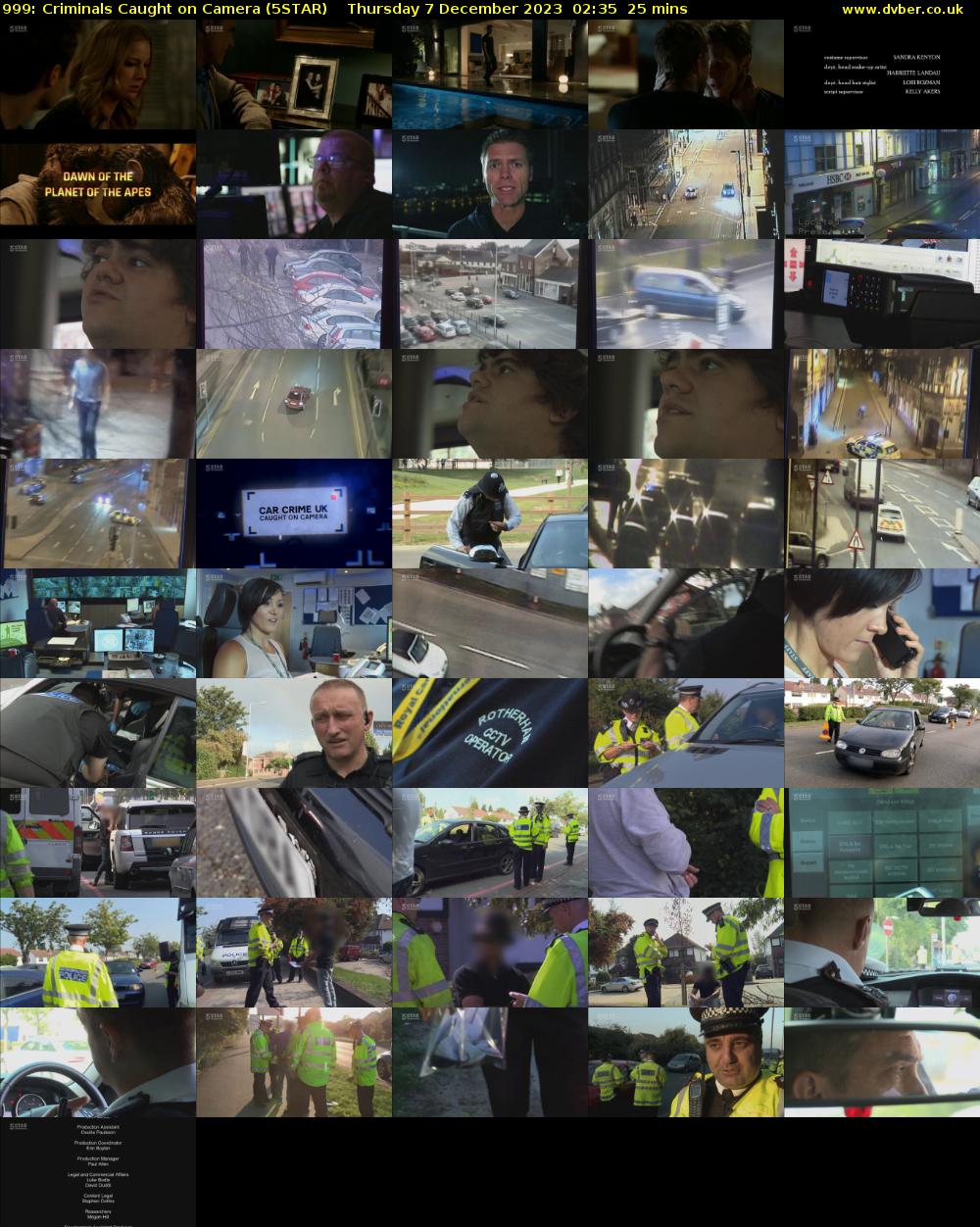 999: Criminals Caught on Camera (5STAR) Thursday 7 December 2023 02:35 - 03:00