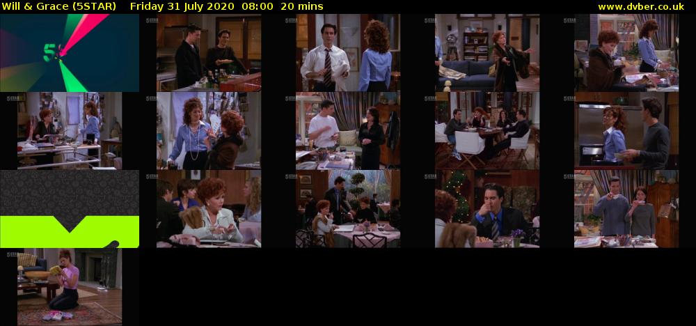 Will & Grace (5STAR) Friday 31 July 2020 08:00 - 08:20