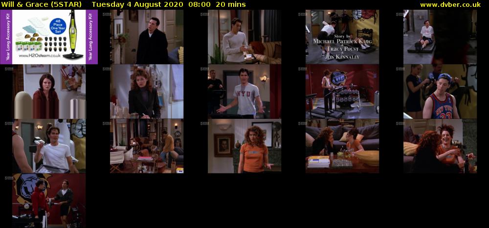 Will & Grace (5STAR) Tuesday 4 August 2020 08:00 - 08:20