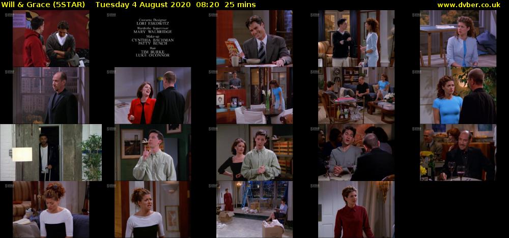 Will & Grace (5STAR) Tuesday 4 August 2020 08:20 - 08:45
