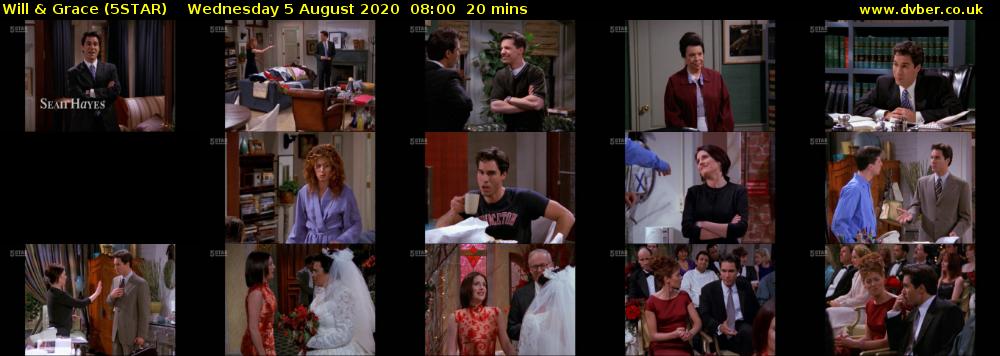 Will & Grace (5STAR) Wednesday 5 August 2020 08:00 - 08:20