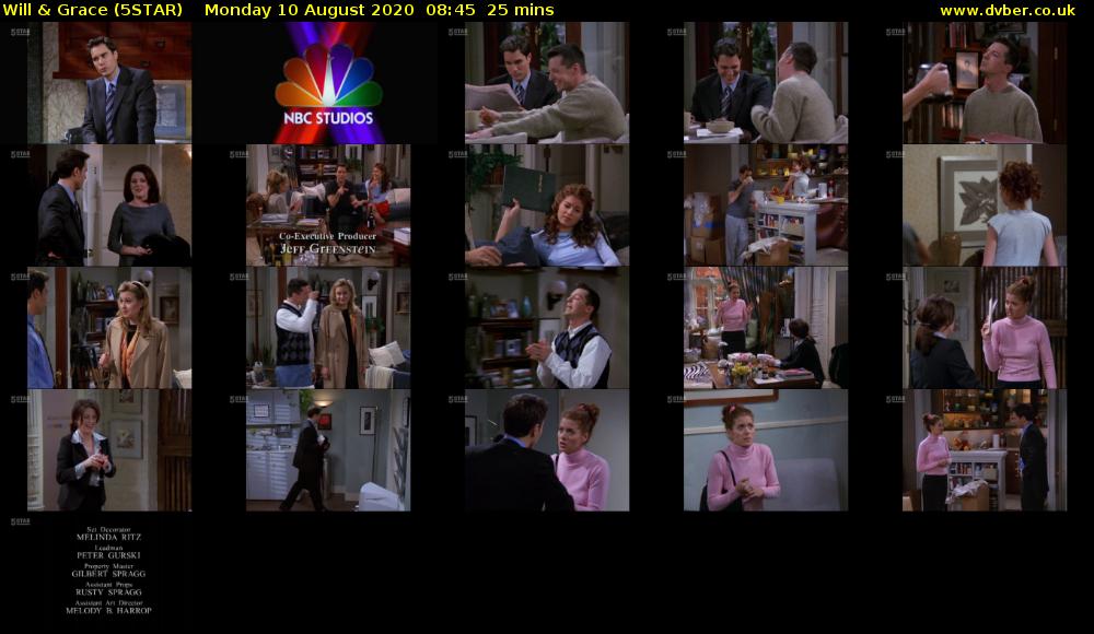 Will & Grace (5STAR) Monday 10 August 2020 08:45 - 09:10