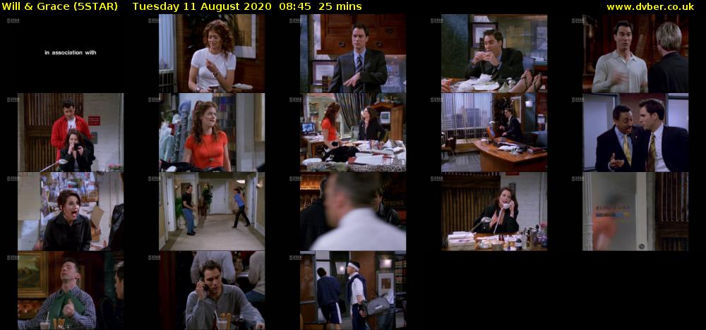 Will & Grace (5STAR) Tuesday 11 August 2020 08:45 - 09:10