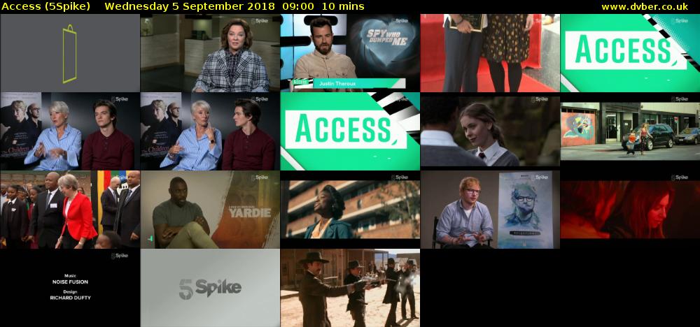 Access (5Spike) Wednesday 5 September 2018 09:00 - 09:10