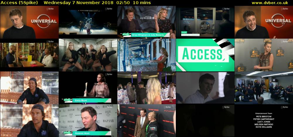 Access (5Spike) Wednesday 7 November 2018 02:50 - 03:00