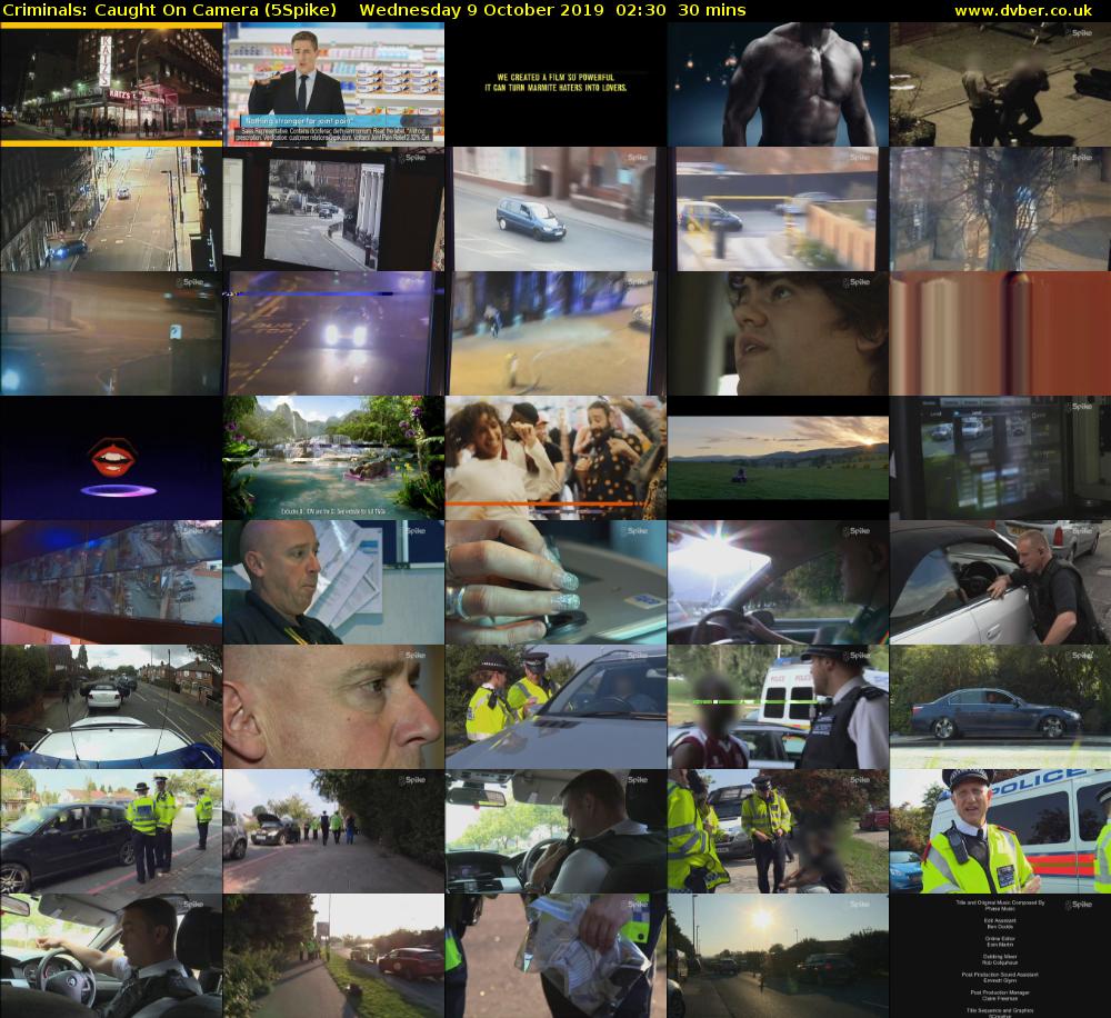 Criminals: Caught On Camera (5Spike) Wednesday 9 October 2019 02:30 - 03:00