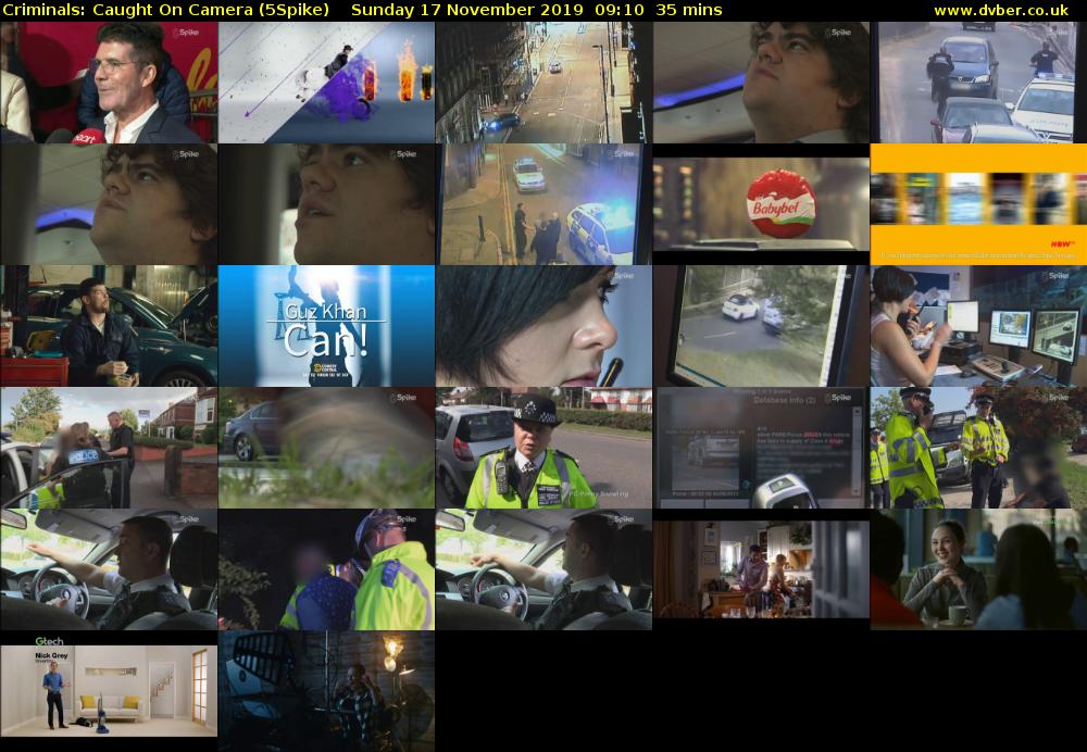Criminals: Caught On Camera (5Spike) Sunday 17 November 2019 09:10 - 09:45
