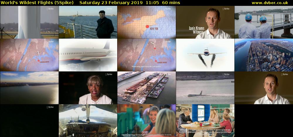 World's Wildest Flights (5Spike) Saturday 23 February 2019 11:05 - 12:05