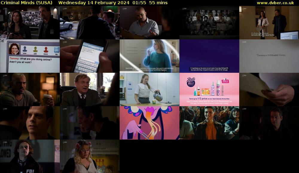 Criminal Minds (5USA) Wednesday 14 February 2024 01:55 - 02:50