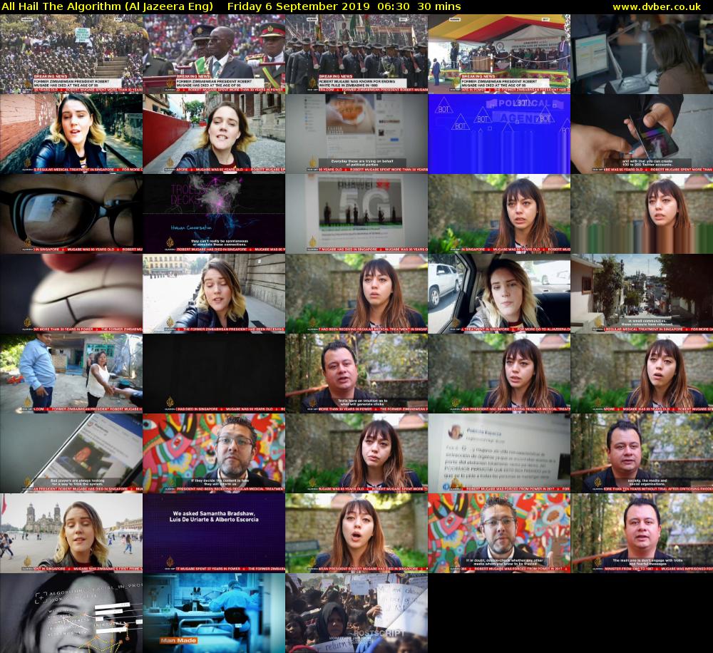 All Hail The Algorithm (Al Jazeera Eng) Friday 6 September 2019 06:30 - 07:00