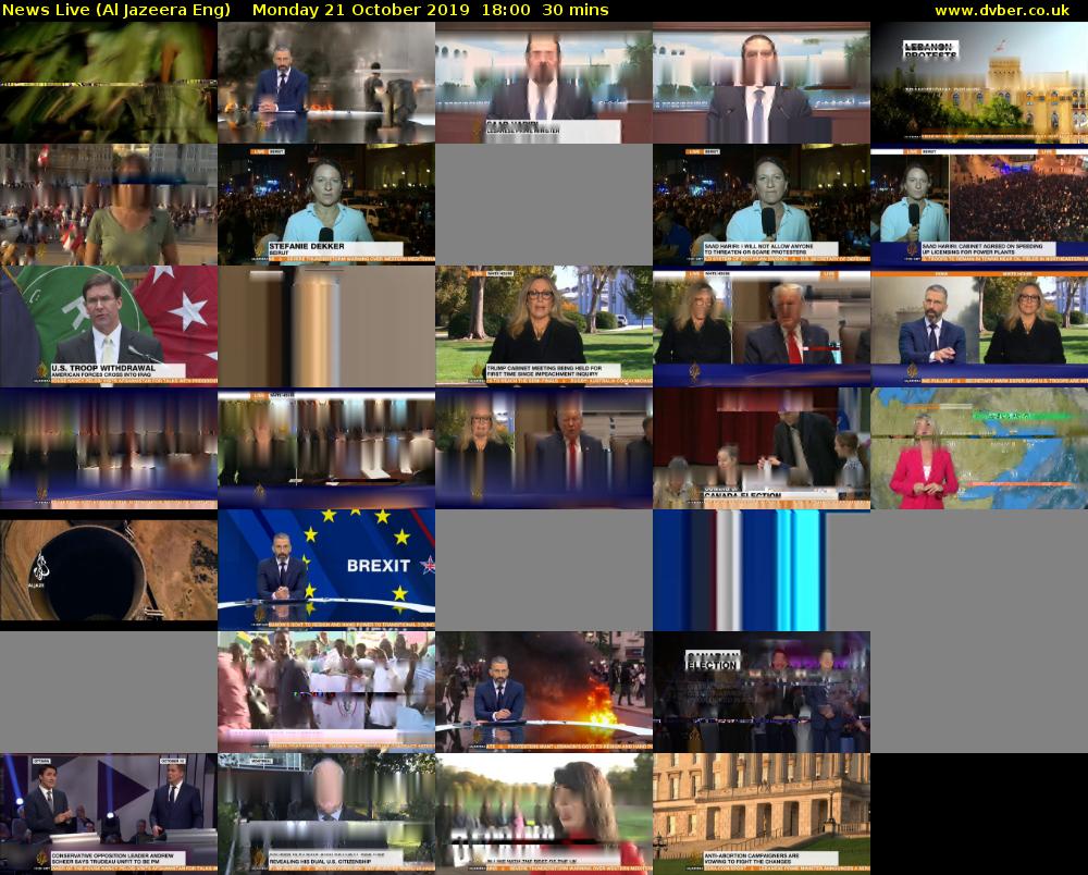 News Live (Al Jazeera Eng) Monday 21 October 2019 18:00 - 18:30