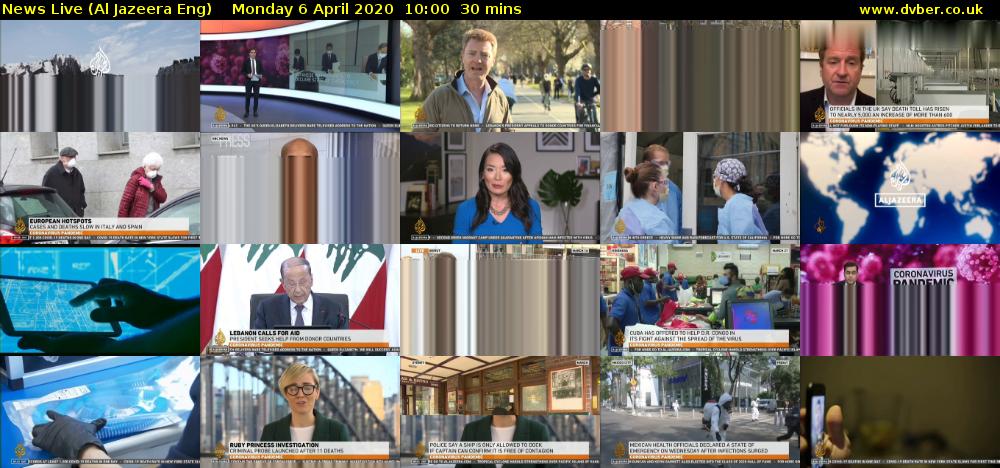 News Live (Al Jazeera Eng) Monday 6 April 2020 10:00 - 10:30