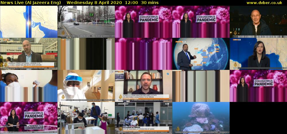 News Live (Al Jazeera Eng) Wednesday 8 April 2020 12:00 - 12:30