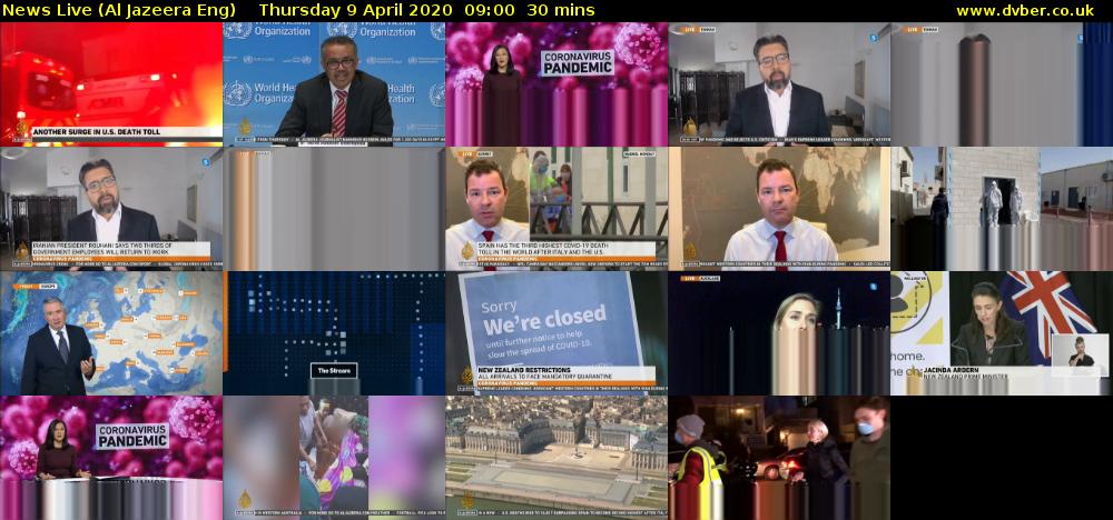 News Live (Al Jazeera Eng) Thursday 9 April 2020 09:00 - 09:30
