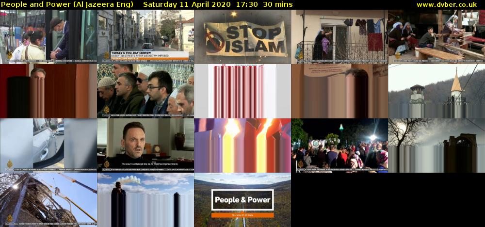 People and Power (Al Jazeera Eng) Saturday 11 April 2020 17:30 - 18:00
