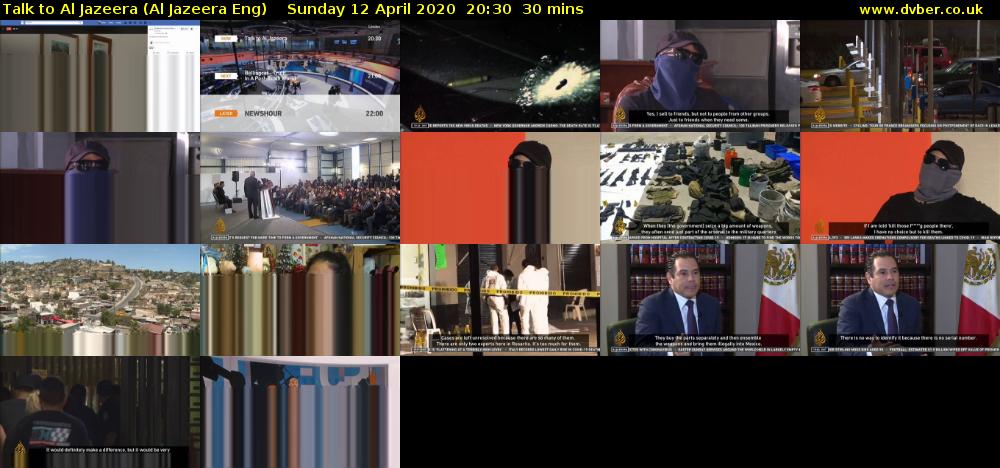 Talk to Al Jazeera (Al Jazeera Eng) Sunday 12 April 2020 20:30 - 21:00