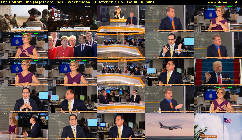The Bottom Line (Al Jazeera Eng) Wednesday 30 October 2019 14:30 - 15:00