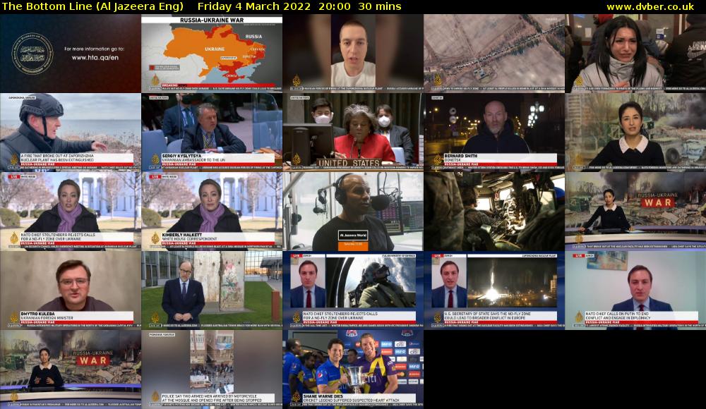 The Bottom Line (Al Jazeera Eng) Friday 4 March 2022 20:00 - 20:30