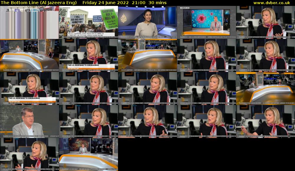 The Bottom Line (Al Jazeera Eng) Friday 24 June 2022 21:00 - 21:30