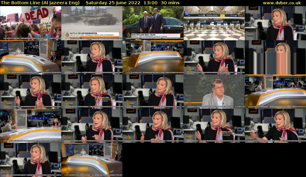 The Bottom Line (Al Jazeera Eng) Saturday 25 June 2022 13:00 - 13:30