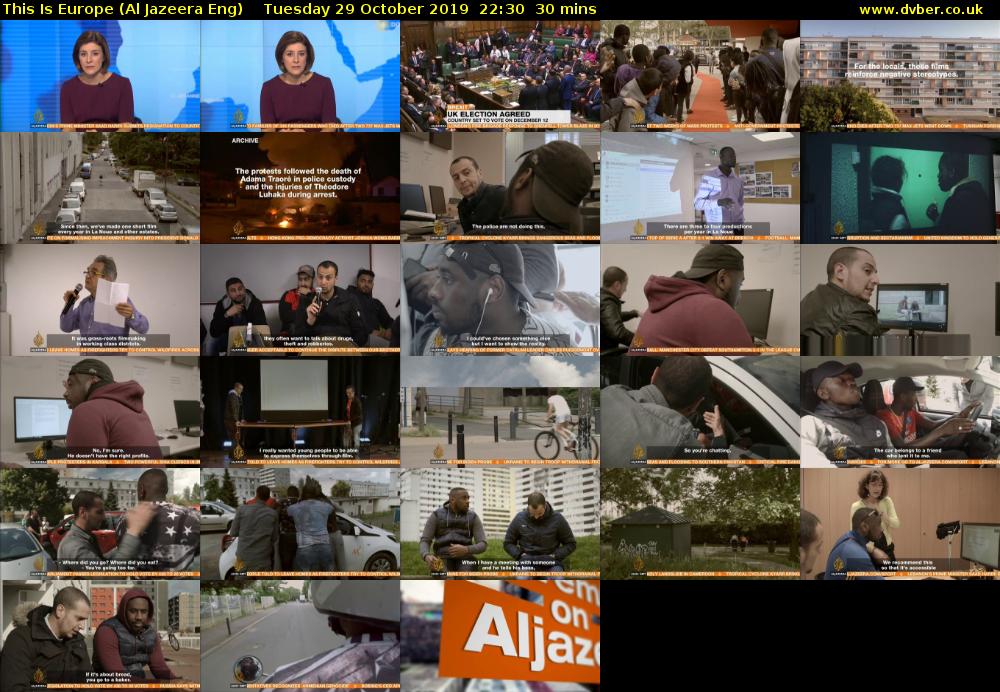 This Is Europe (Al Jazeera Eng) Tuesday 29 October 2019 22:30 - 23:00