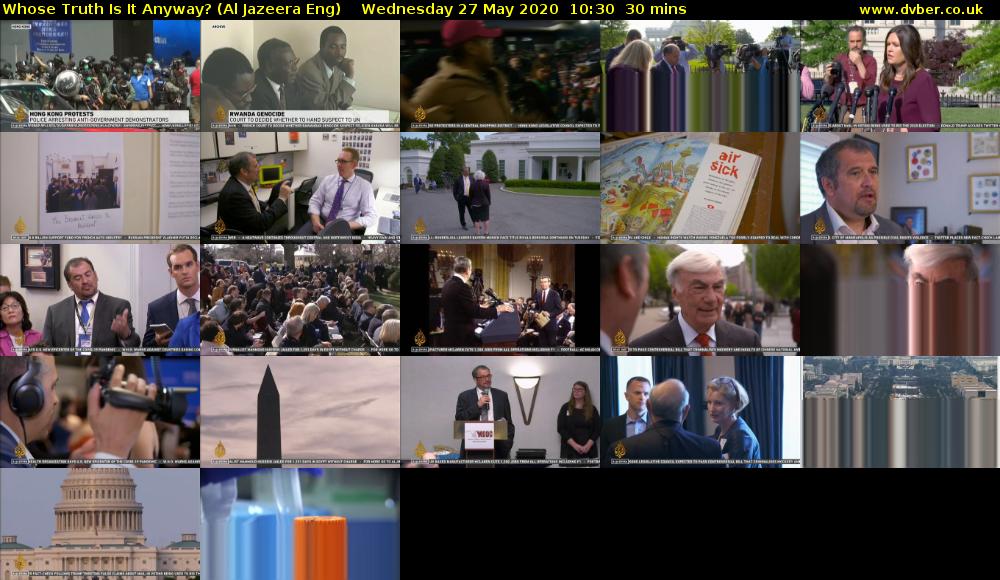 Whose Truth Is It Anyway? (Al Jazeera Eng) Wednesday 27 May 2020 10:30 - 11:00