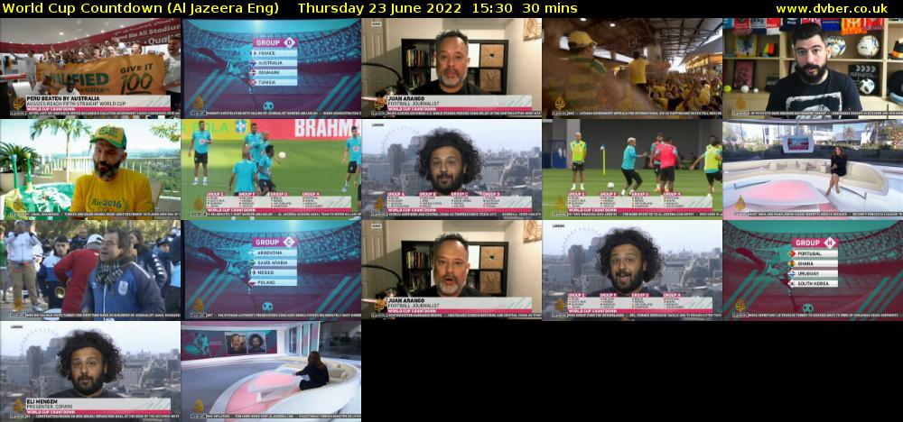 World Cup Countdown (Al Jazeera Eng) Thursday 23 June 2022 15:30 - 16:00