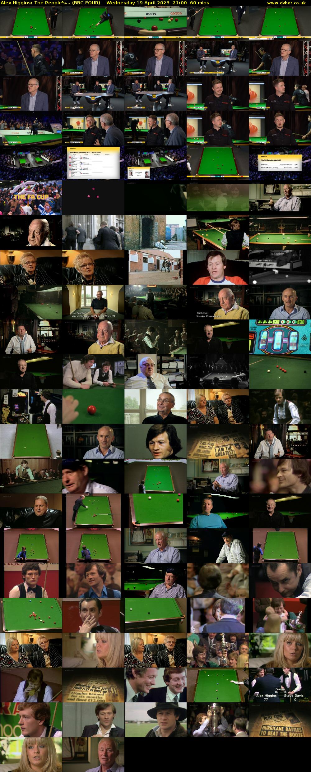 Alex Higgins: The People's... (BBC FOUR) Wednesday 19 April 2023 21:00 - 22:00