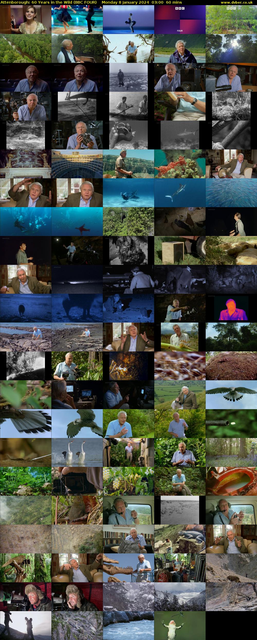 Attenborough: 60 Years in the Wild (BBC FOUR) Monday 8 January 2024 03:00 - 04:00