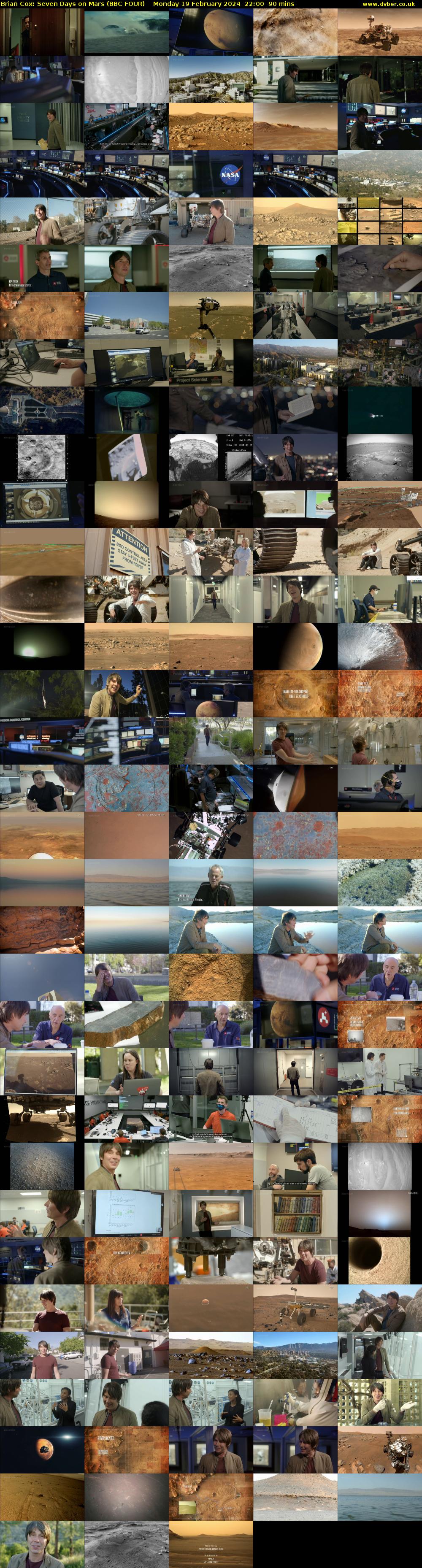 Brian Cox: Seven Days on Mars (BBC FOUR) Monday 19 February 2024 22:00 - 23:30