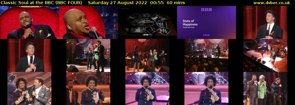 Classic Soul at the BBC (BBC FOUR) Saturday 27 August 2022 00:55 - 01:55