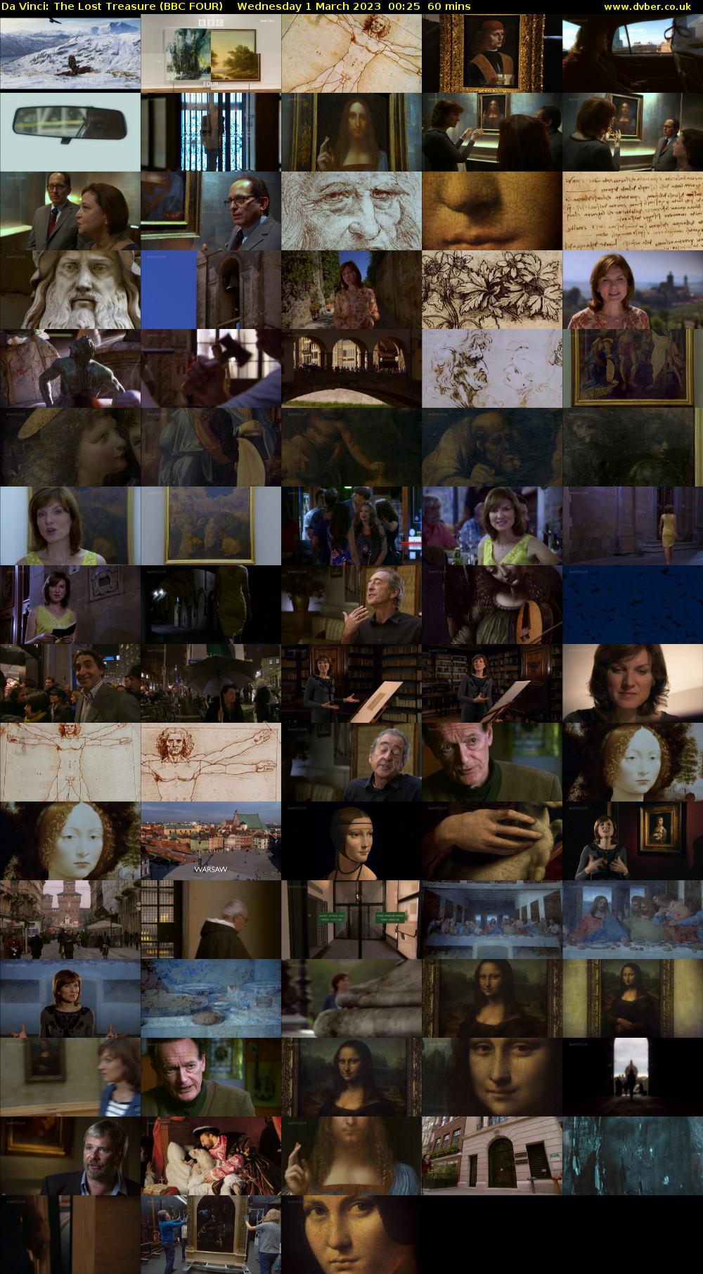 Da Vinci: The Lost Treasure (BBC FOUR) Wednesday 1 March 2023 00:25 - 01:25
