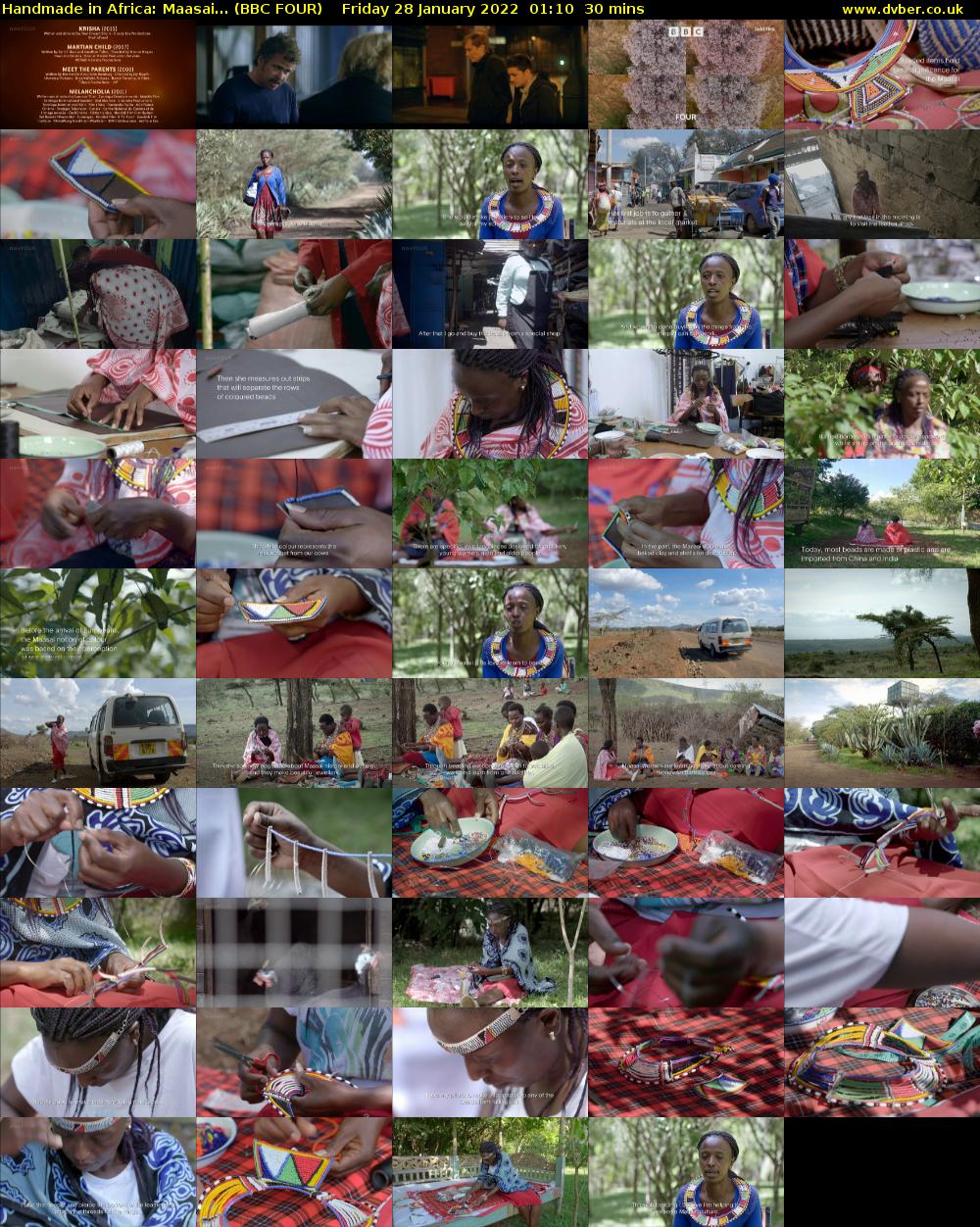 Handmade in Africa: Maasai... (BBC FOUR) Friday 28 January 2022 01:10 - 01:40