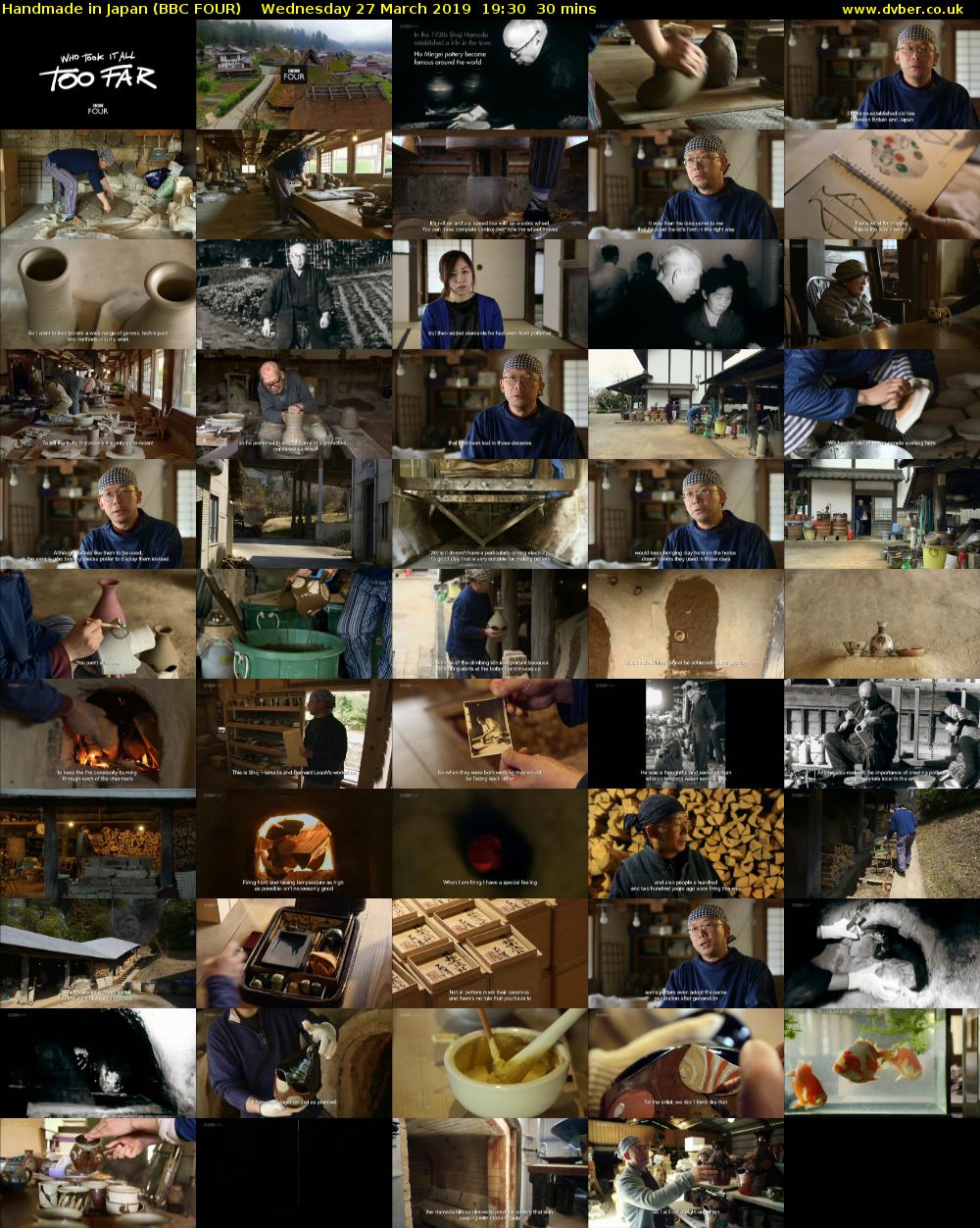 Handmade in Japan (BBC FOUR) Wednesday 27 March 2019 19:30 - 20:00