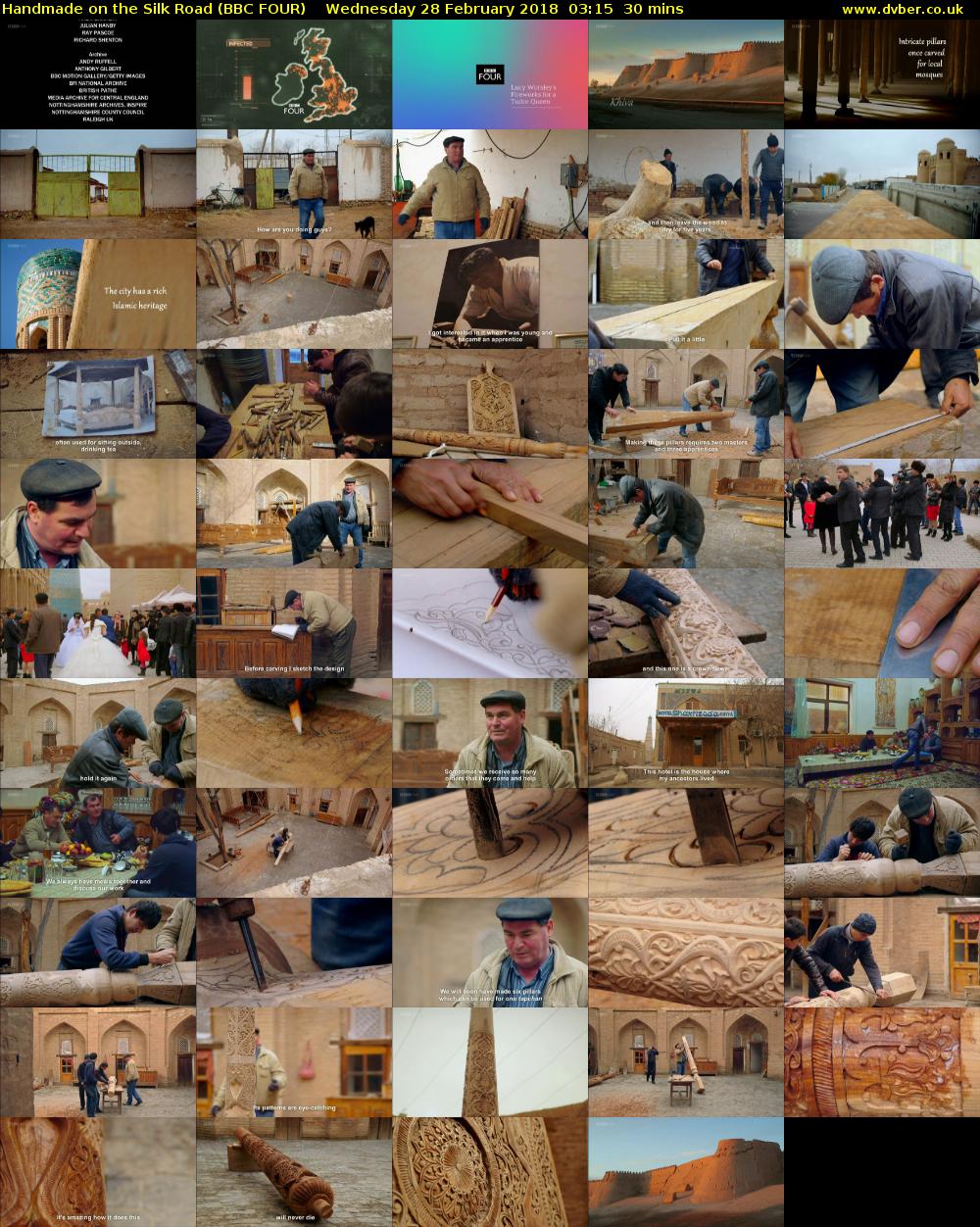 Handmade on the Silk Road (BBC FOUR) Wednesday 28 February 2018 03:15 - 03:45