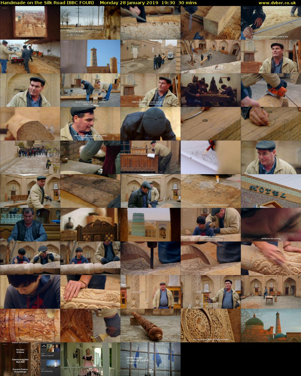 Handmade on the Silk Road (BBC FOUR) Monday 28 January 2019 19:30 - 20:00
