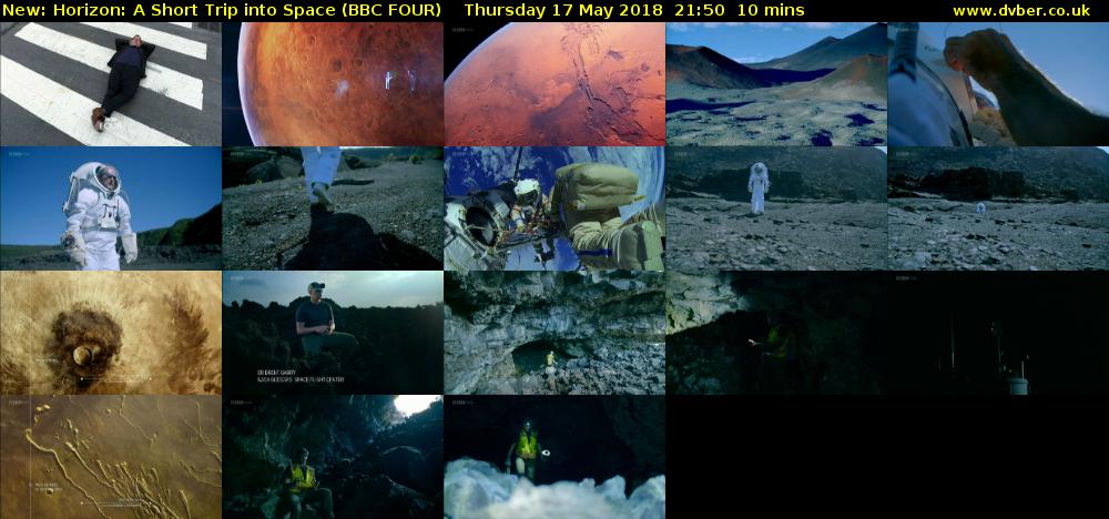 Horizon: A Short Trip into Space (BBC FOUR) Thursday 17 May 2018 21:50 - 22:00