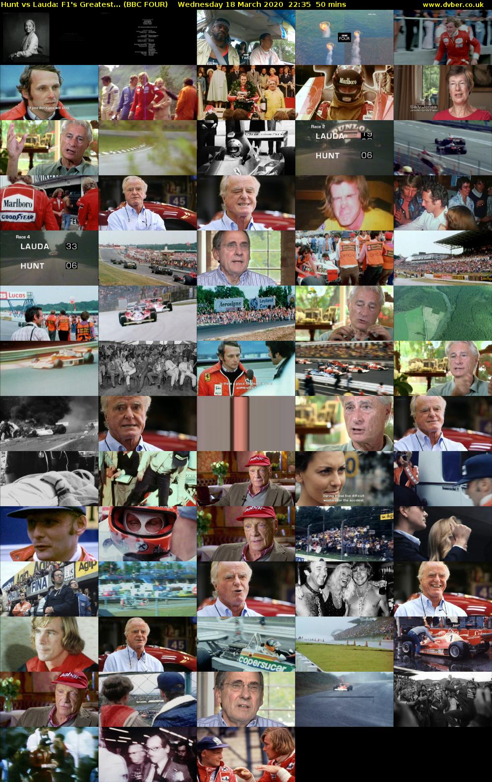 Hunt vs Lauda: F1's Greatest... (BBC FOUR) Wednesday 18 March 2020 22:35 - 23:25