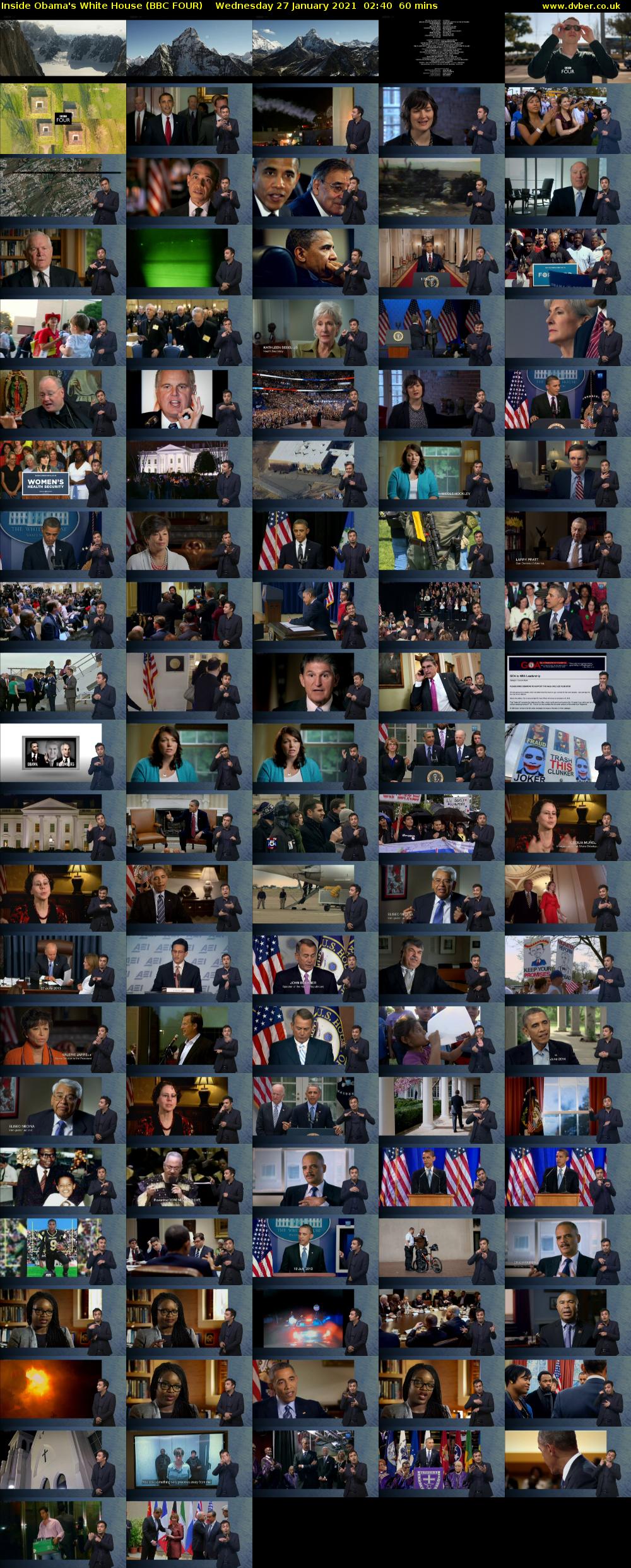 Inside Obama's White House (BBC FOUR) Wednesday 27 January 2021 02:40 - 03:40