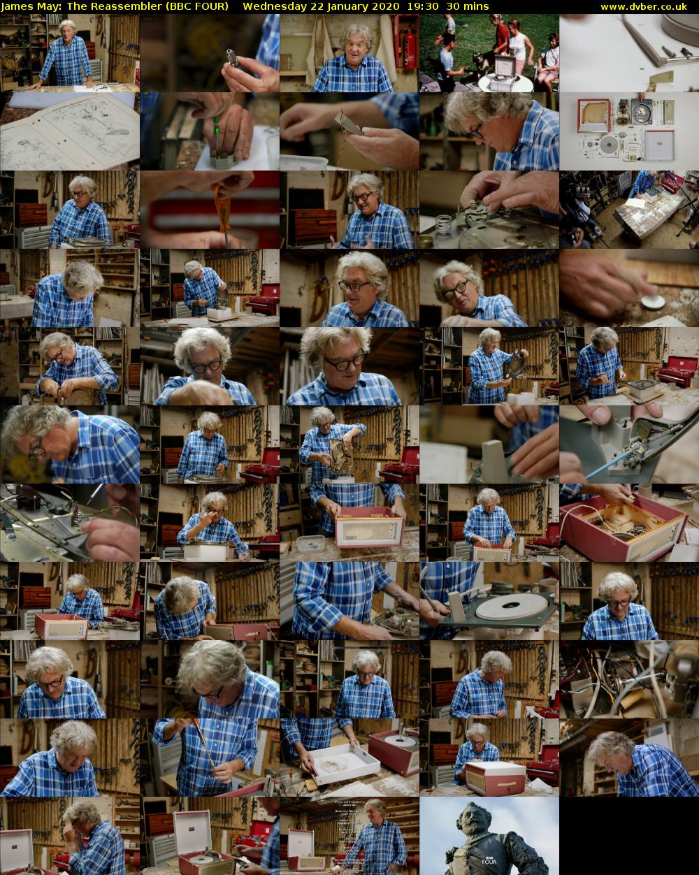 James May: The Reassembler (BBC FOUR) Wednesday 22 January 2020 19:30 - 20:00