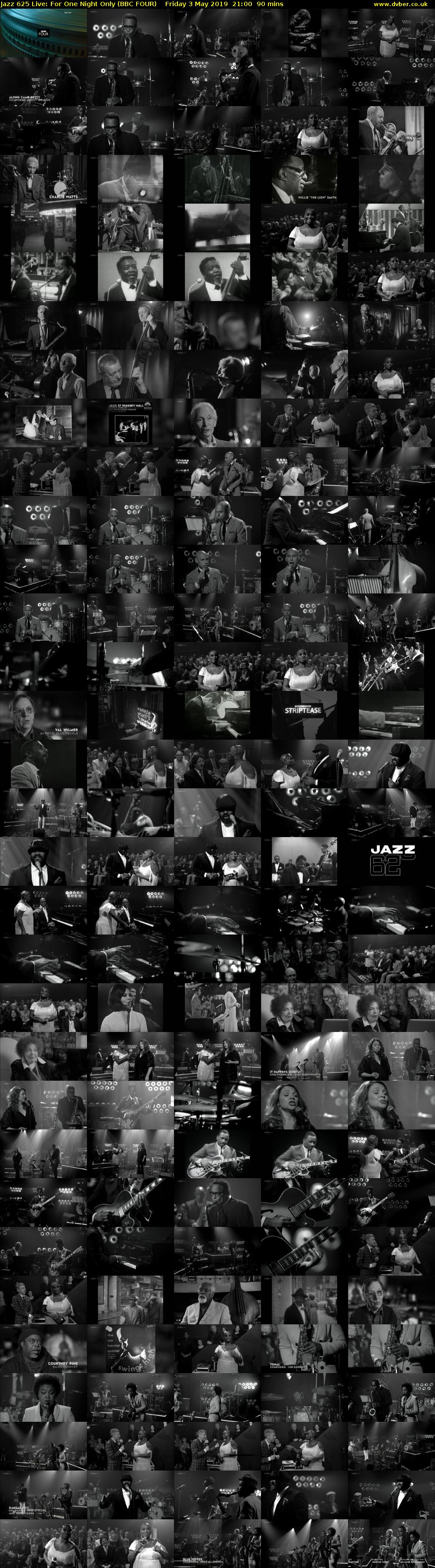 Jazz 625 Live: For One Night Only (BBC FOUR) Friday 3 May 2019 21:00 - 22:30