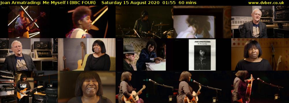 Joan Armatrading: Me Myself I (BBC FOUR) Saturday 15 August 2020 01:55 - 02:55