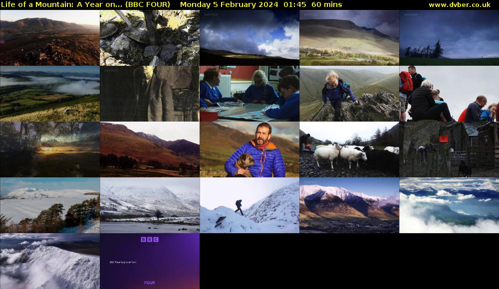 Life of a Mountain: A Year on... (BBC FOUR) Monday 5 February 2024 01:45 - 02:45